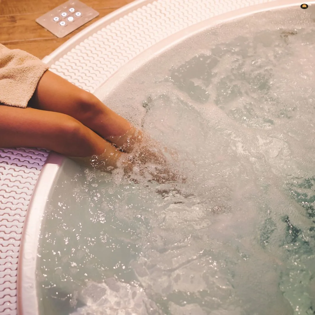 Private jacuzzi hydrotherapy easing sore muscles and improving circulation
